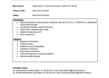 HLEDÁME VŠEOBECNOU/PRAKTICKOU ZDRAVOTNÍ SESTRU - ABSOLVENTKY ZAUČÍME