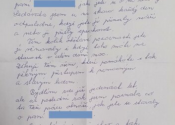 Poděkování personálu PS Dolní Němčí