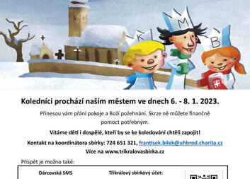 TŘÍKRÁLOVÁ SBÍRKA ZAČNE NA UHERSKOBRODSKU V PÁTEK 6. LEDNA