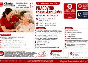 Nabídka pracovního místa v PS Bánov - pečovatel/ pečovatelka